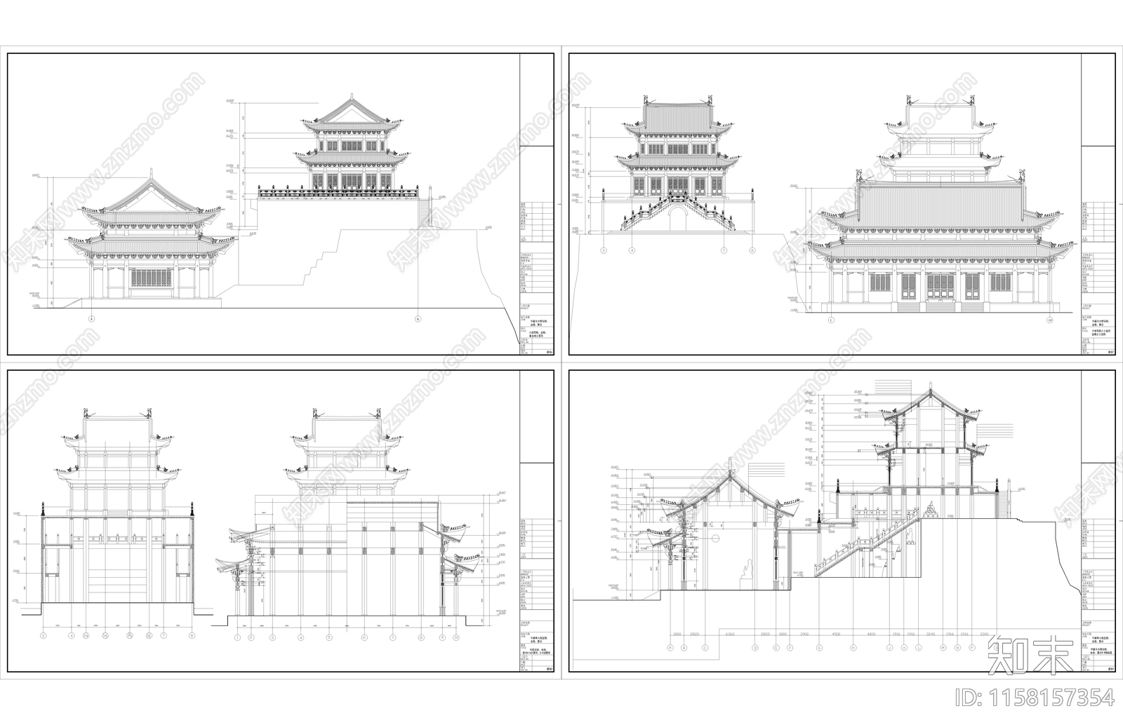 华藏寺大雄宝殿建cad施工图下载【ID:1158157354】