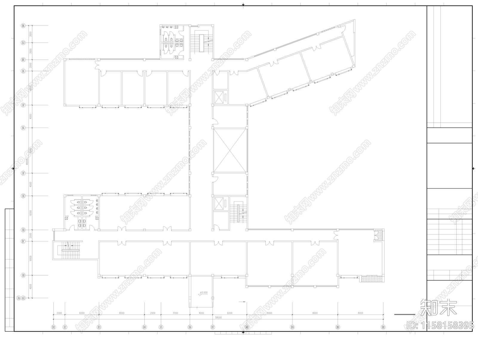 行政办公楼建筑设计cad施工图下载【ID:1158158395】