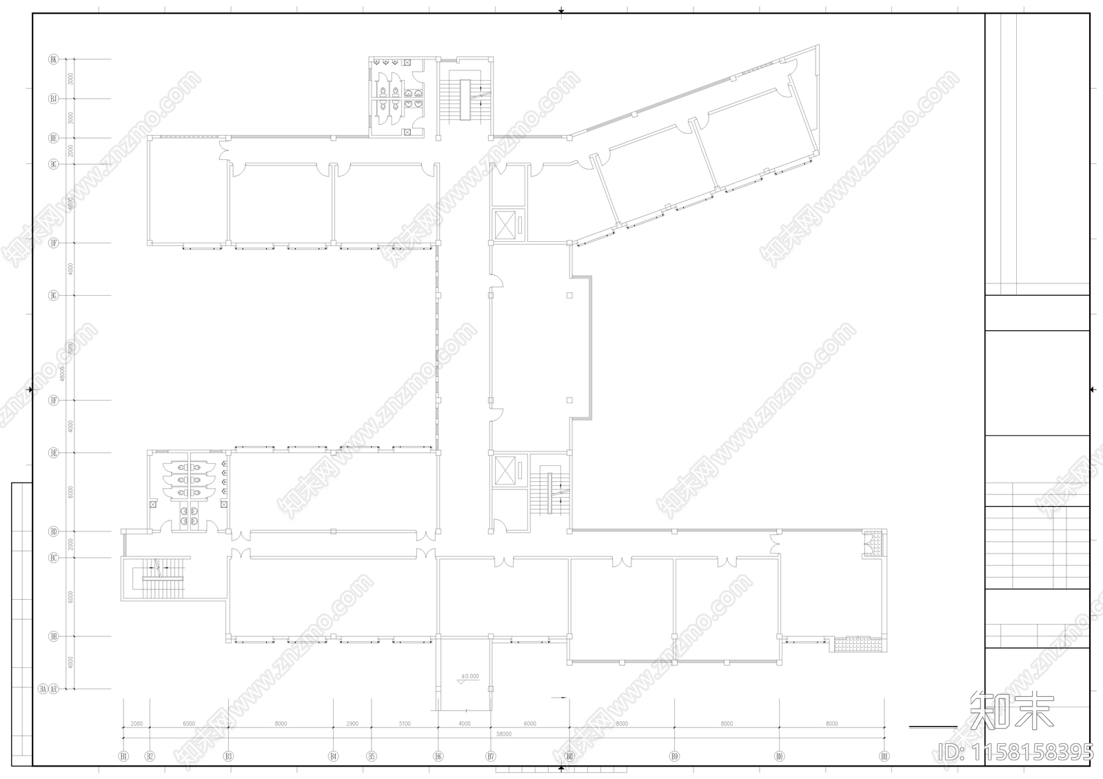 行政办公楼建筑设计cad施工图下载【ID:1158158395】