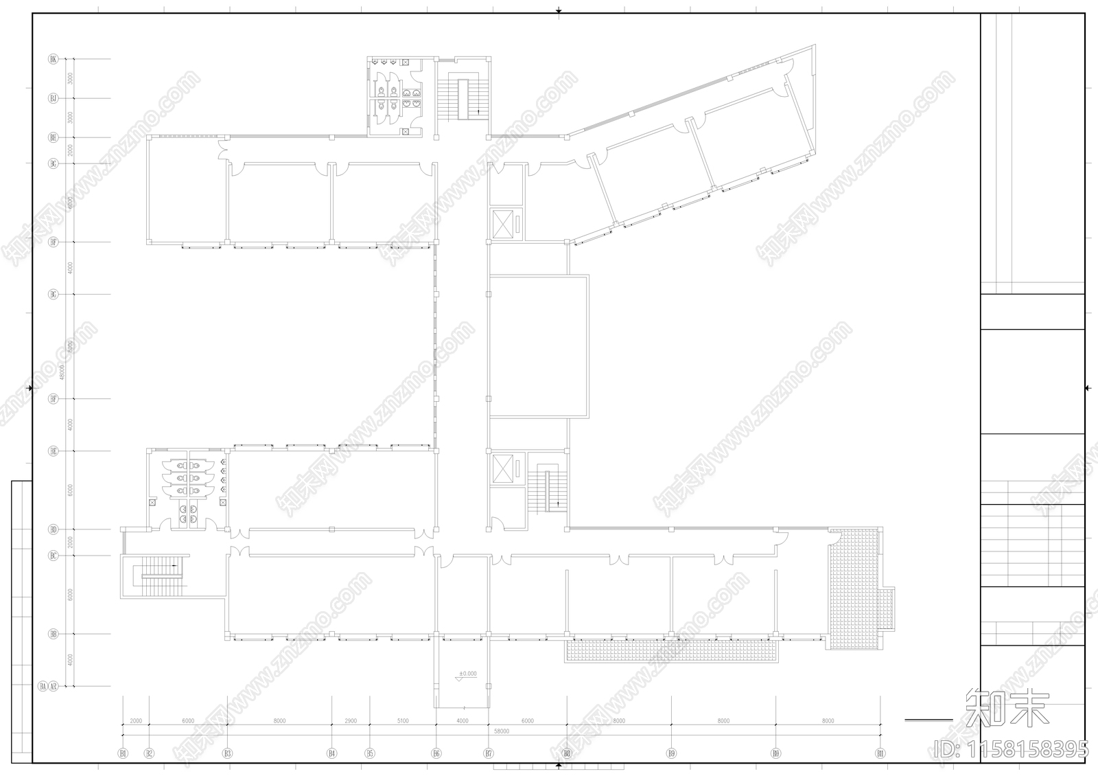 行政办公楼建筑设计cad施工图下载【ID:1158158395】