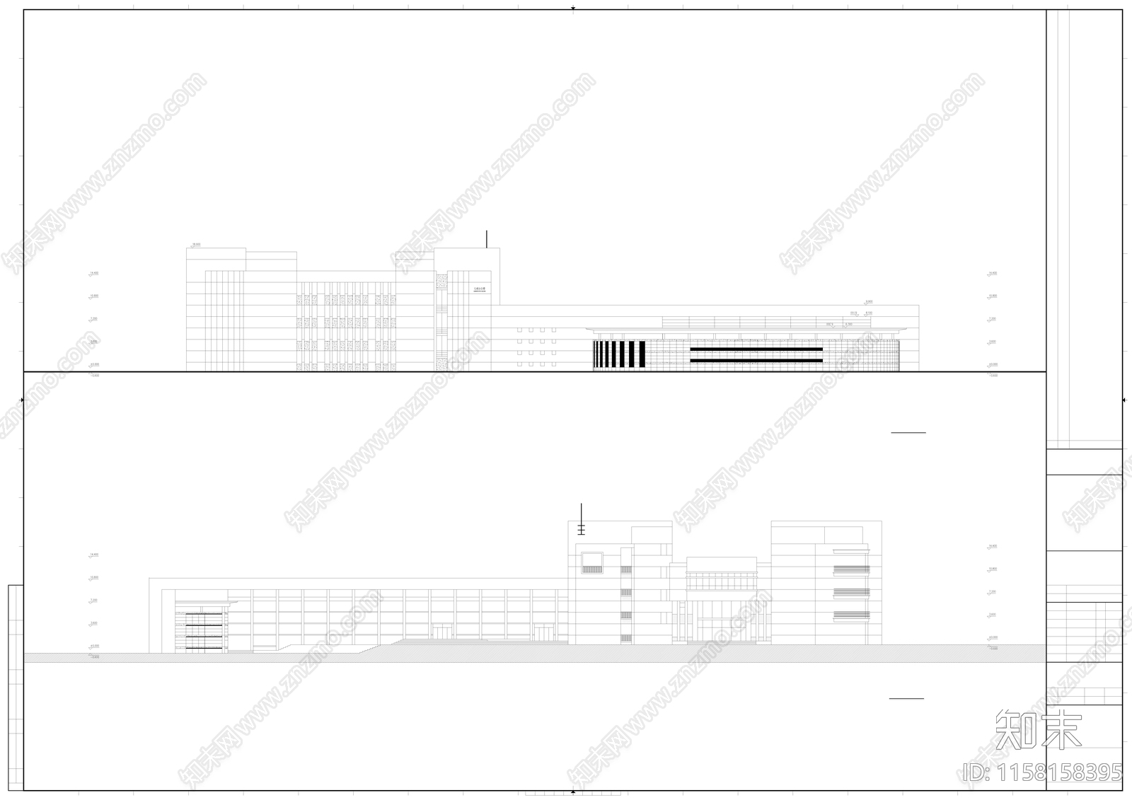 行政办公楼建筑设计cad施工图下载【ID:1158158395】