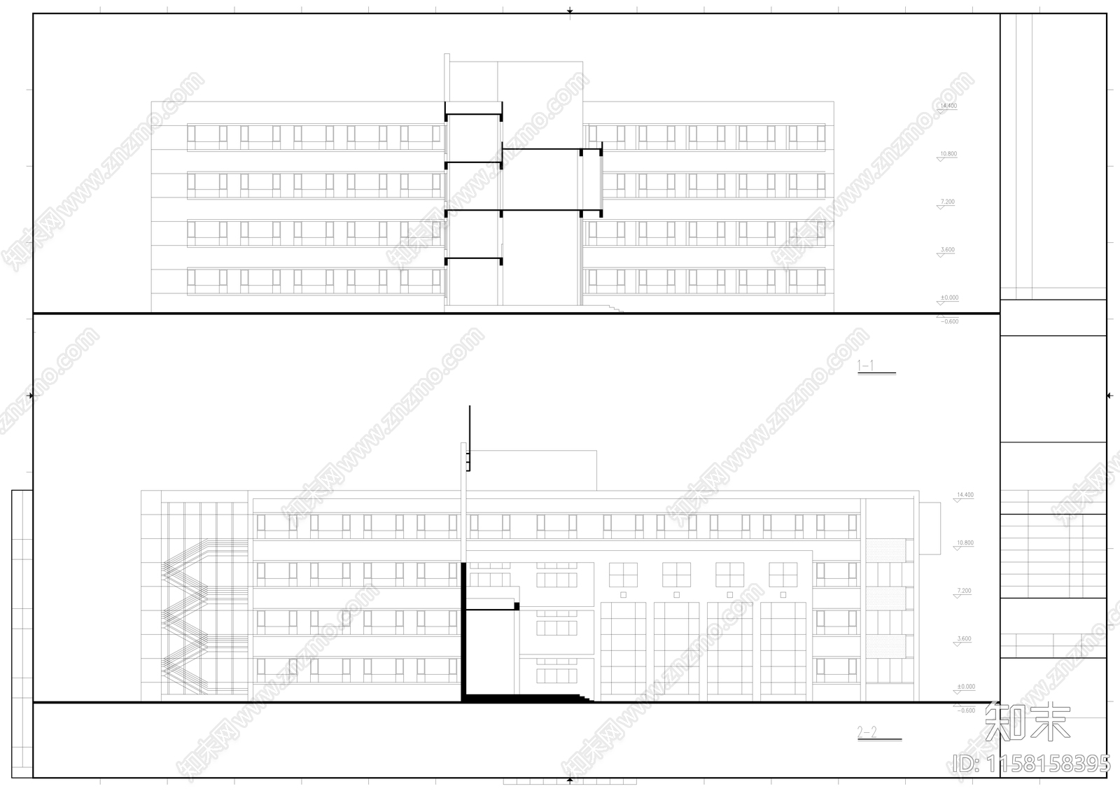 行政办公楼建筑设计cad施工图下载【ID:1158158395】