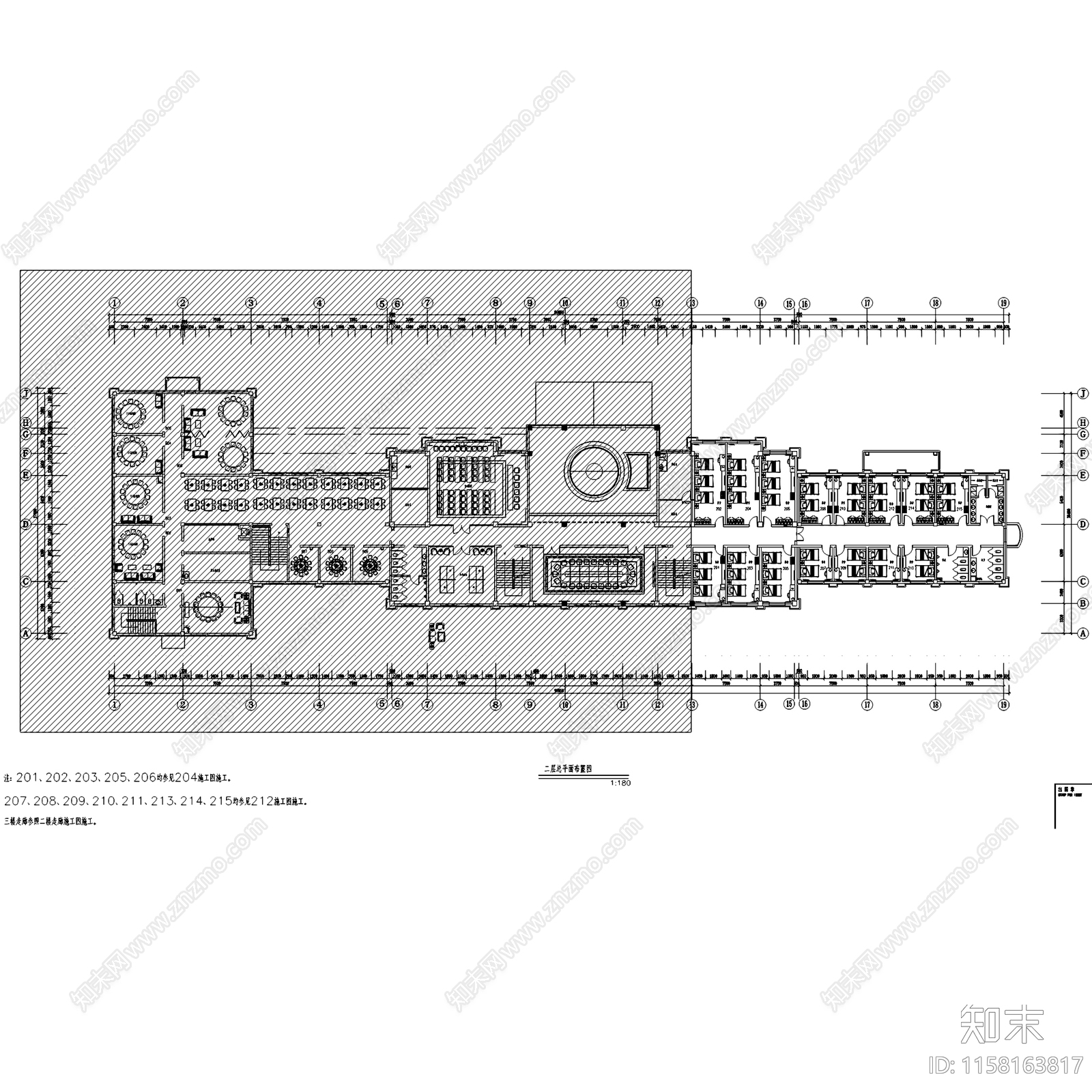 现代伊春日月峡旅游度假休闲综合楼室内工装cad施工图下载【ID:1158163817】