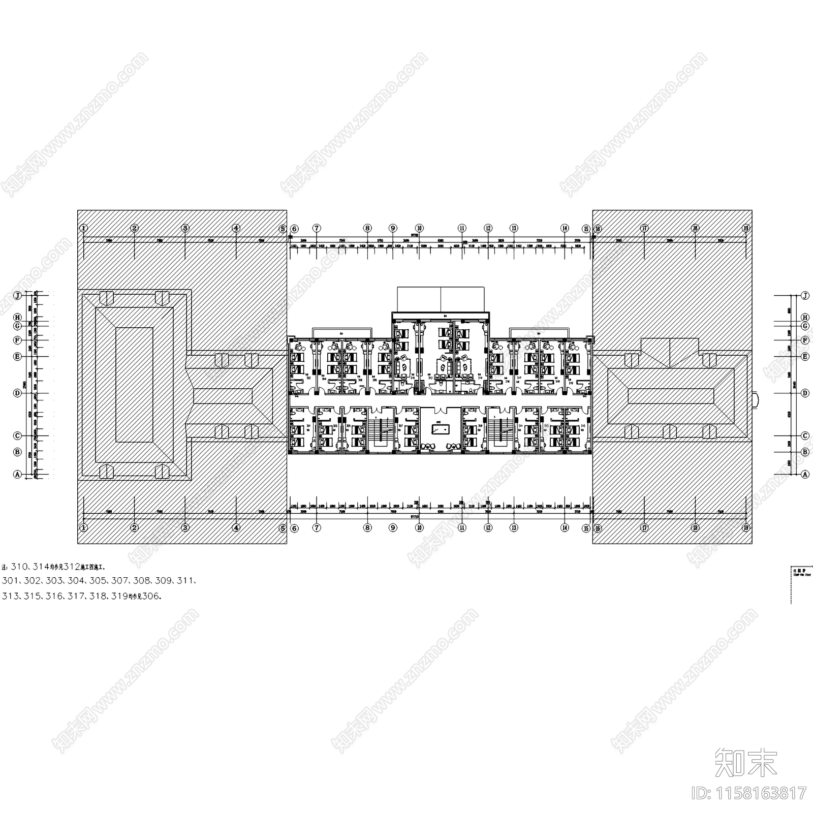 现代伊春日月峡旅游度假休闲综合楼室内工装cad施工图下载【ID:1158163817】