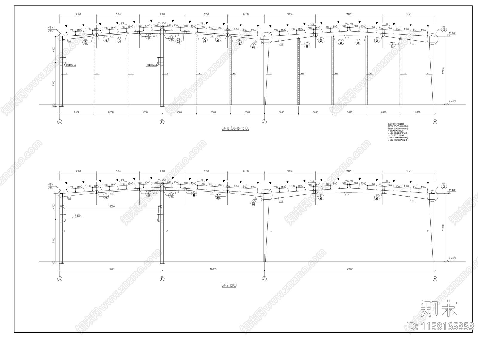 135x66m钢框架结构单层厂房结构施工图下载【ID:1158165353】