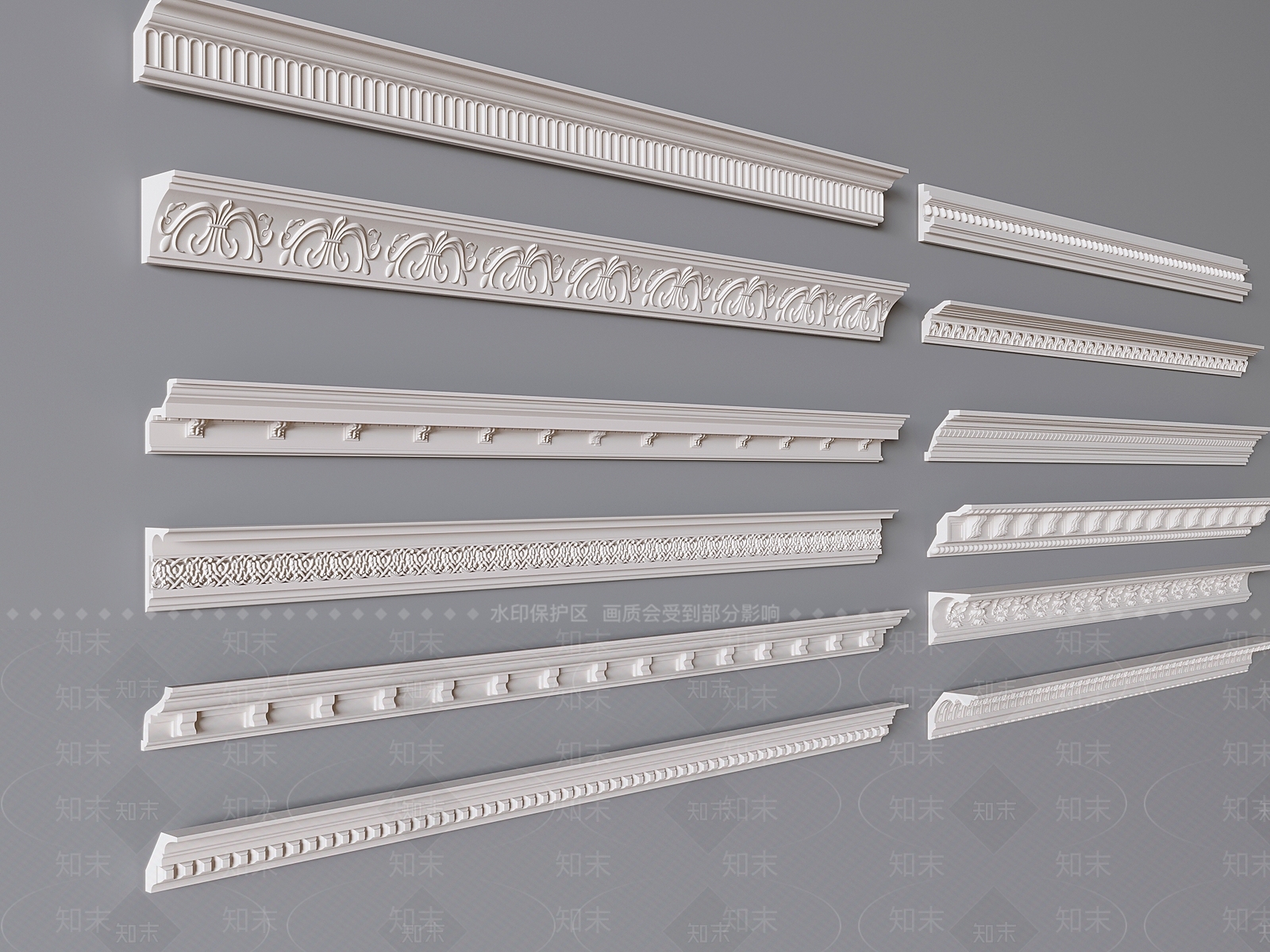欧式石膏线3D模型下载【ID:1158166202】