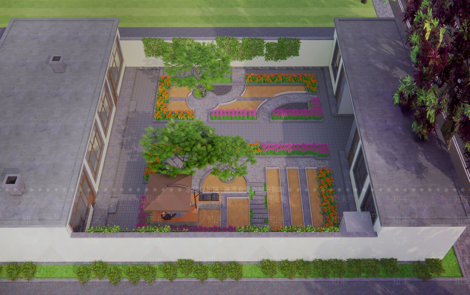 现代农家小院花园小菜园景观SU模型下载【ID:1158166713】