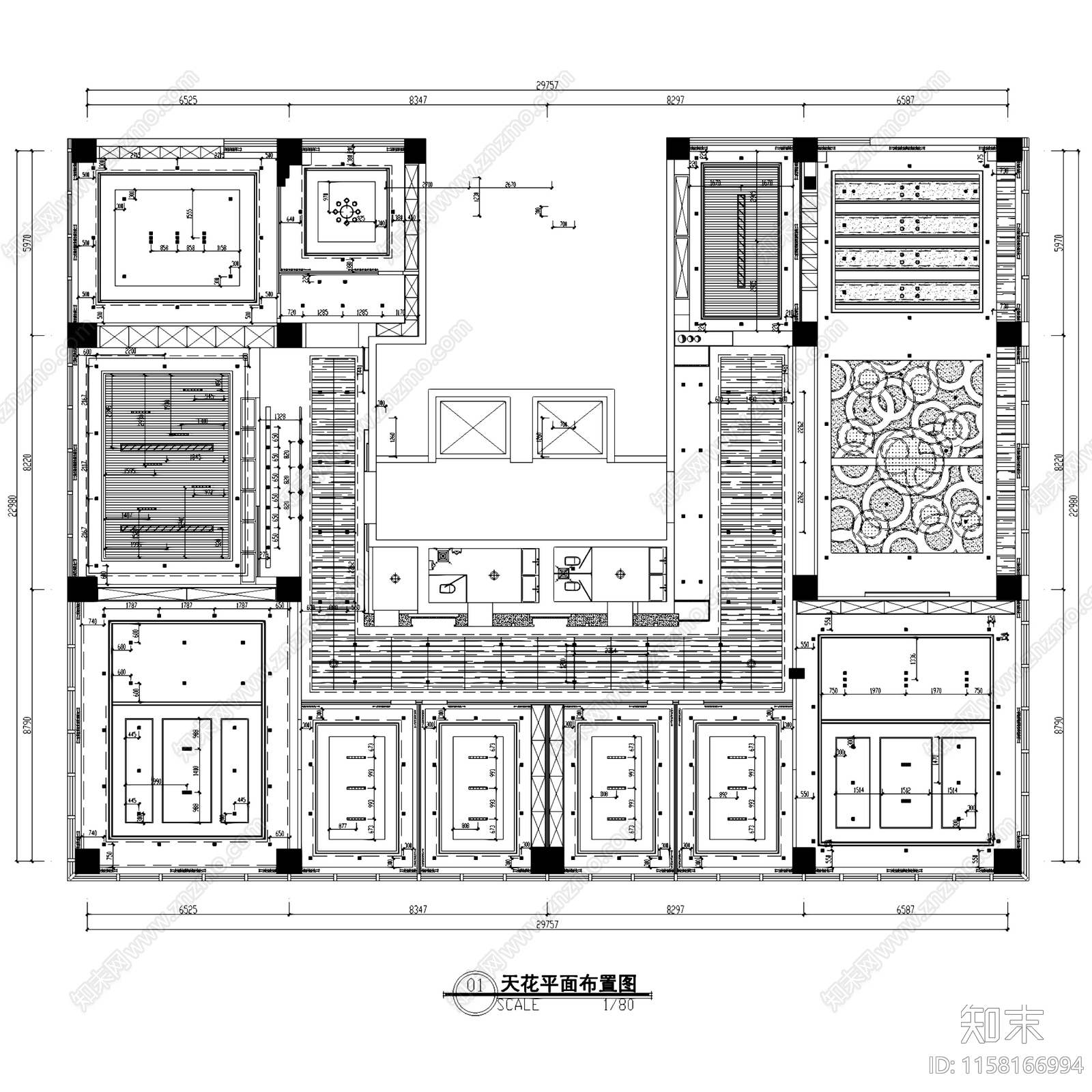 黄海城市花园七层办公室室内工装平面系统CA施工图下载【ID:1158166994】