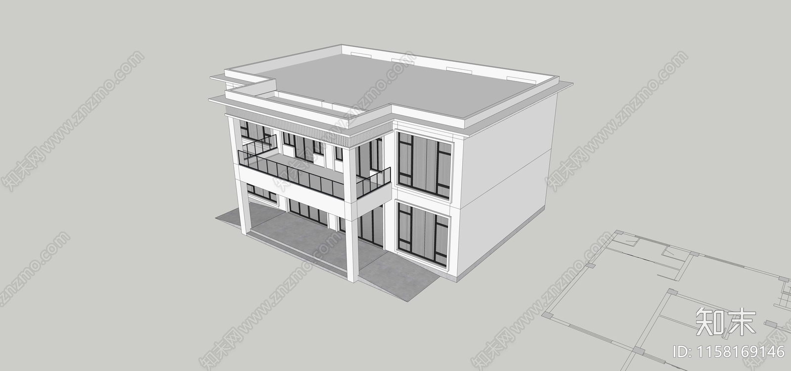 现代风格农村自建房SU模型下载【ID:1158169146】