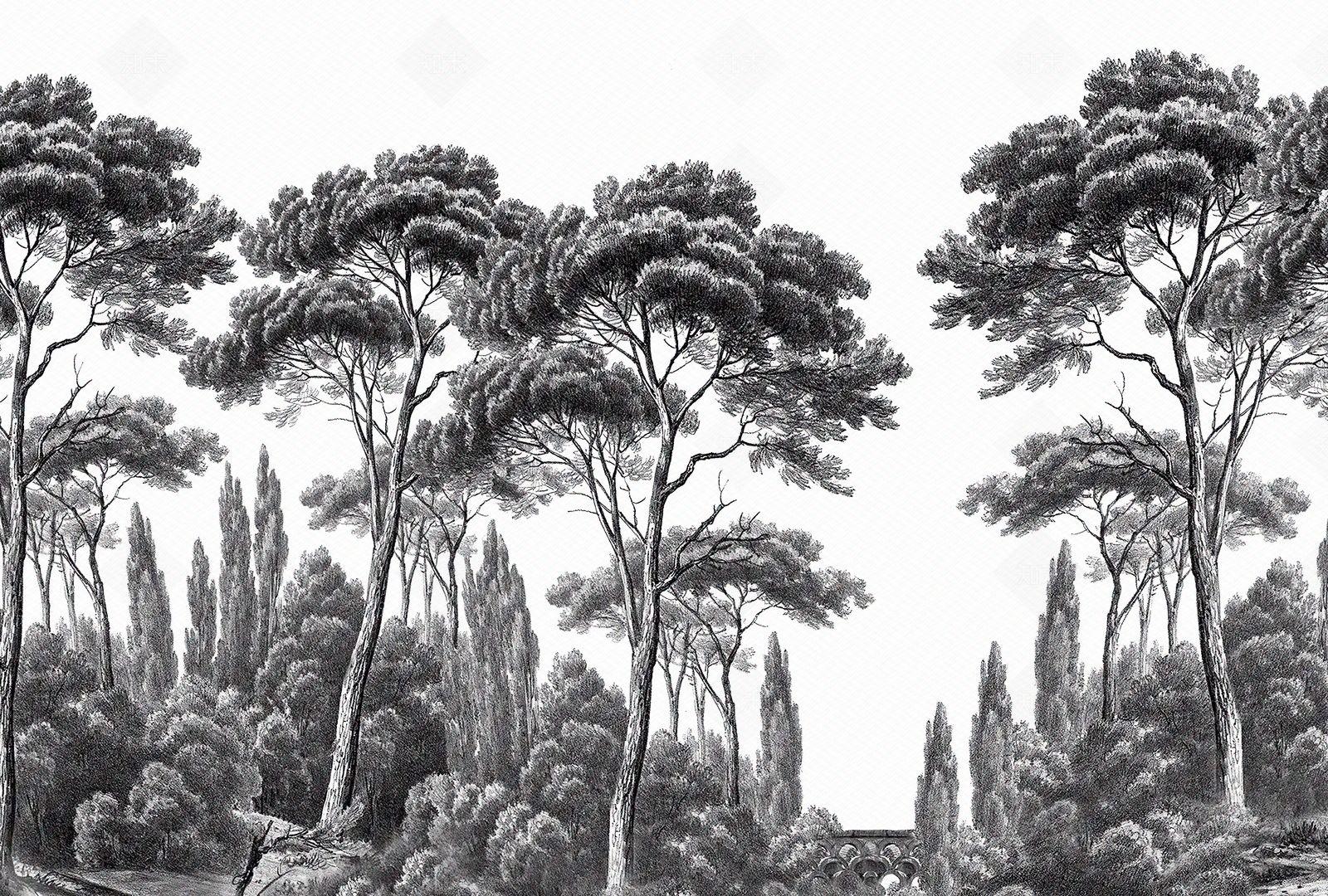 田园热带植物清新欧式复古壁画贴图下载【ID:1158169399】