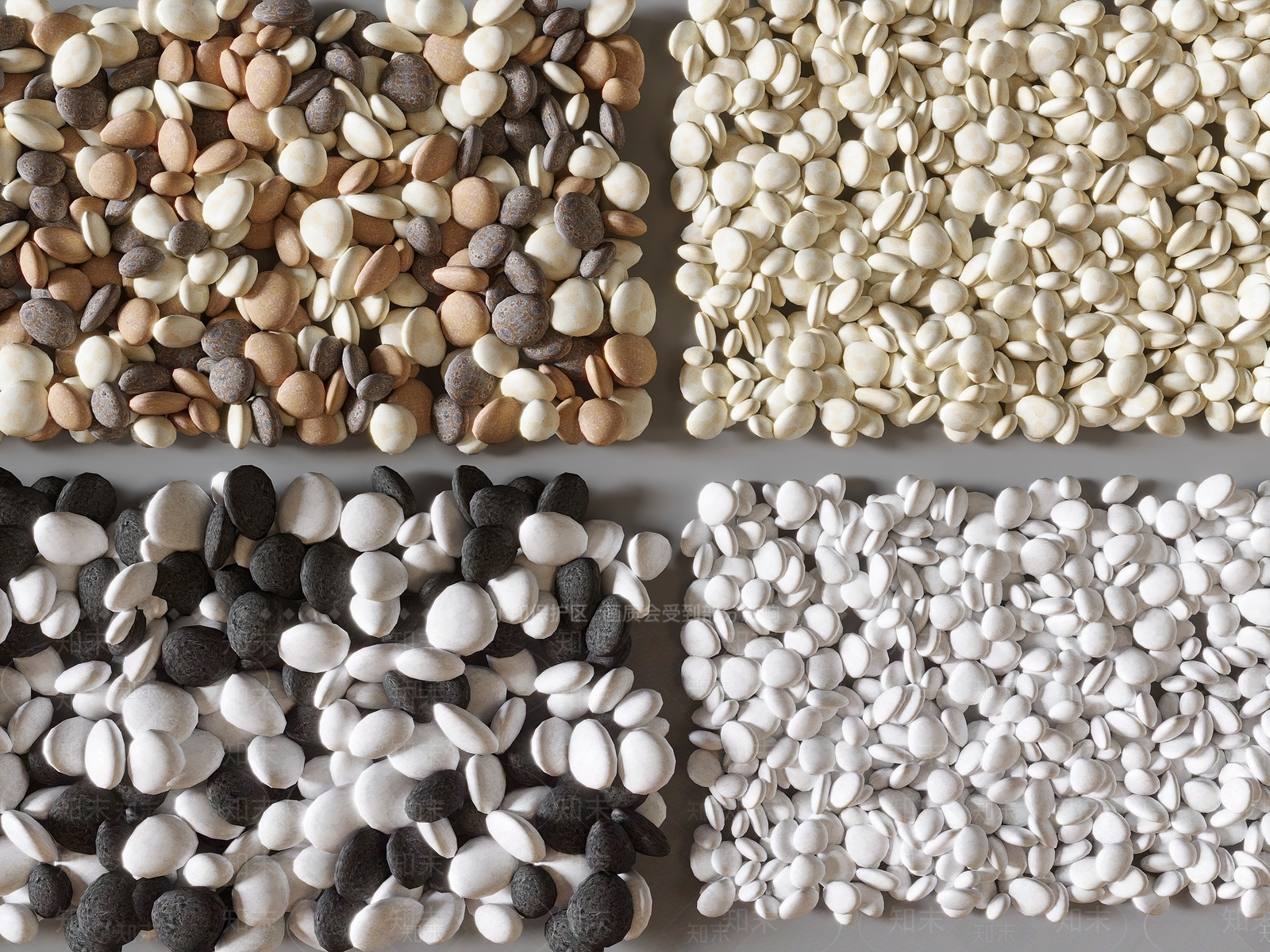 现代园林景观鹅卵石SU模型下载【ID:1158170835】