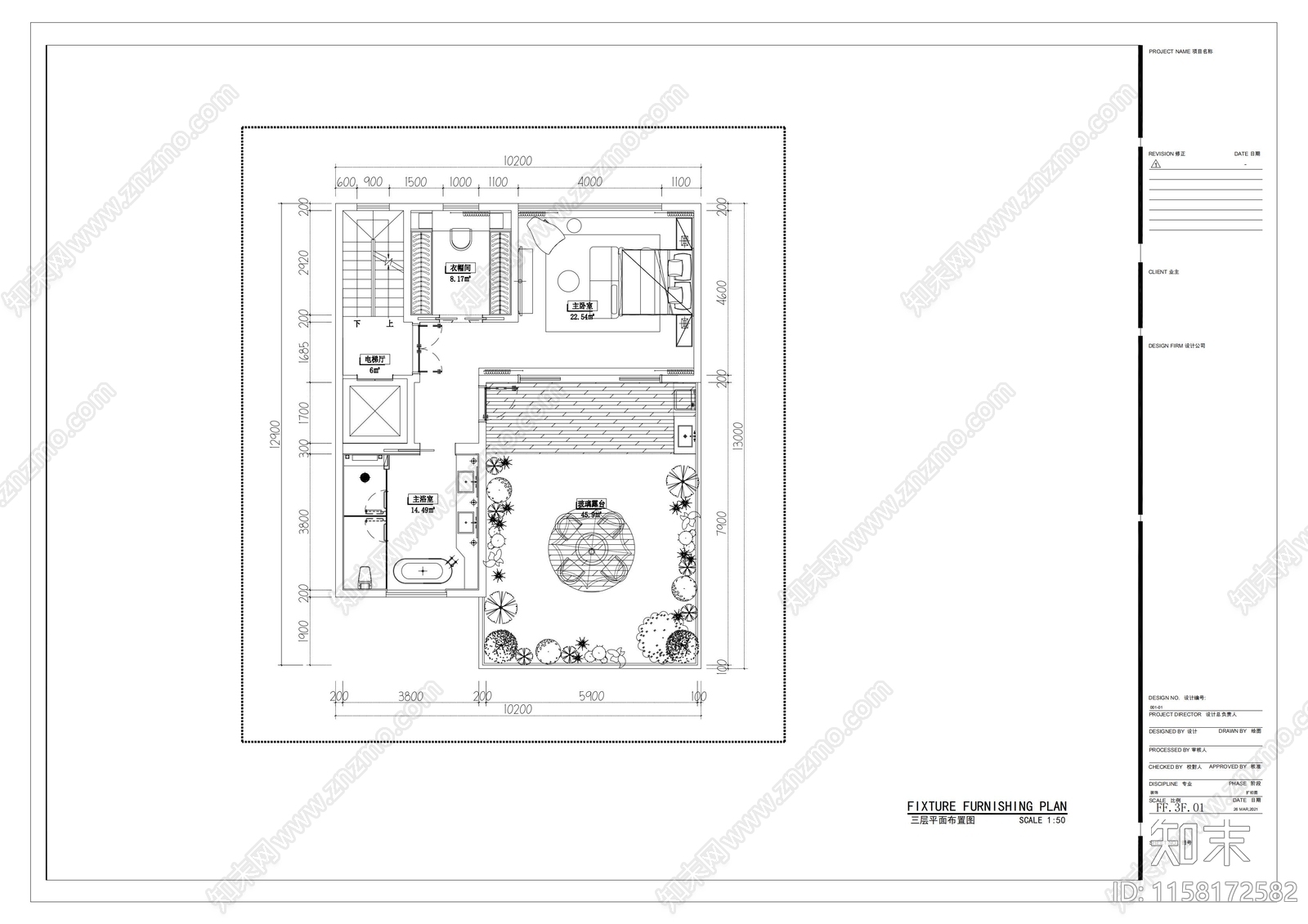 四层别墅平面图cad施工图下载【ID:1158172582】