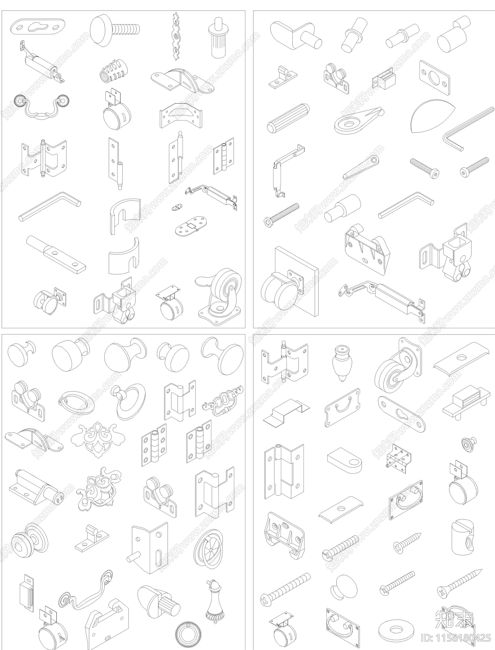 五金图库cad施工图下载【ID:1158180425】