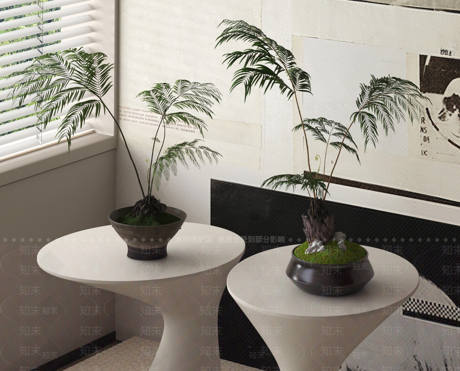 现代绿植盆栽3D模型下载【ID:1158186724】