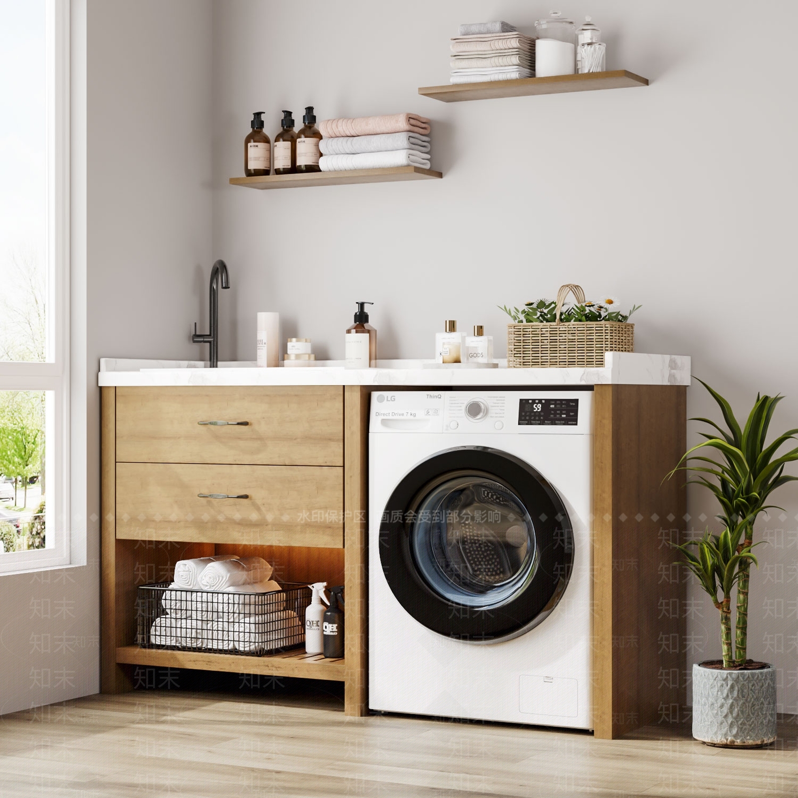 现代阳台场景3D模型下载【ID:1158187056】