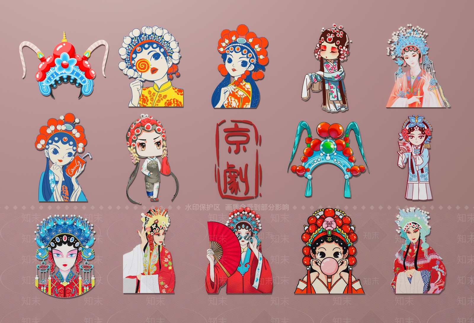 新中式传统戏剧人物京剧女伶3D模型下载【ID:1158188595】