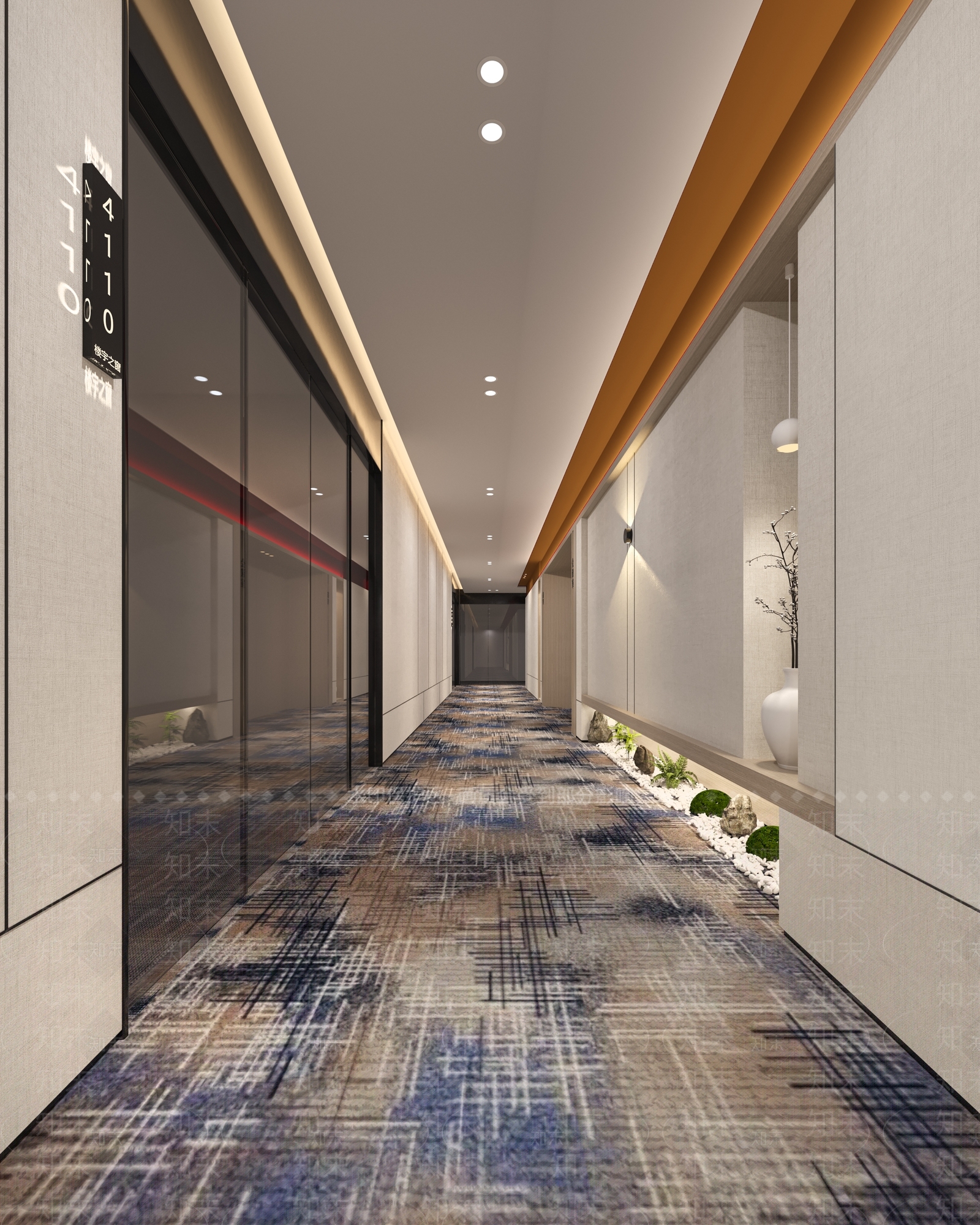 现代办公楼过道3D模型下载【ID:1158187821】