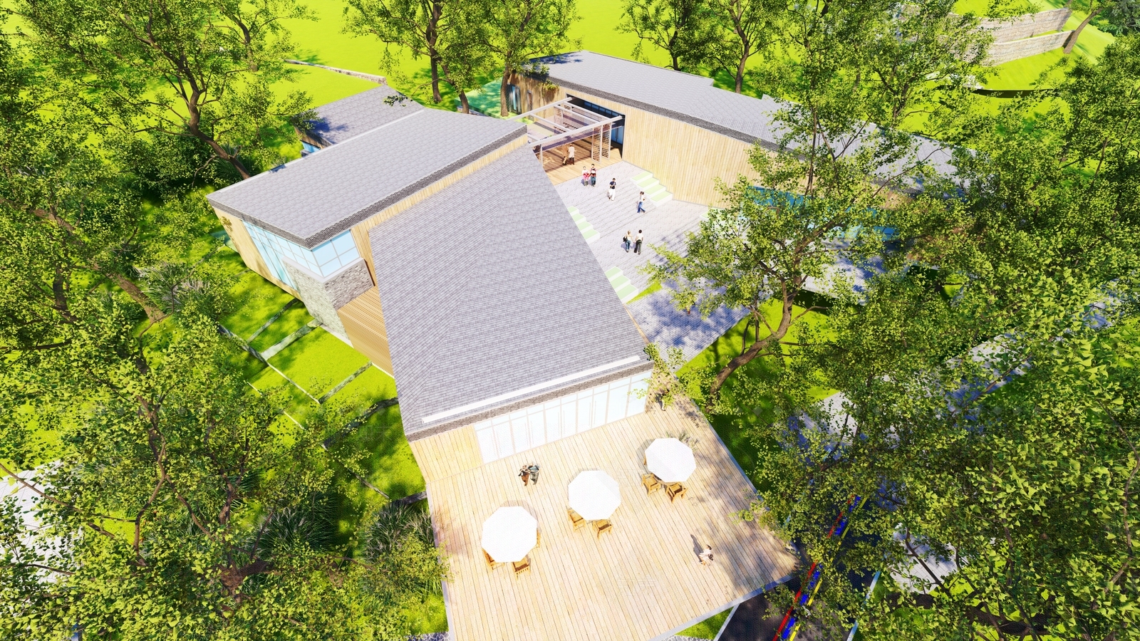 现代林下空间景观SU模型下载【ID:1158195389】
