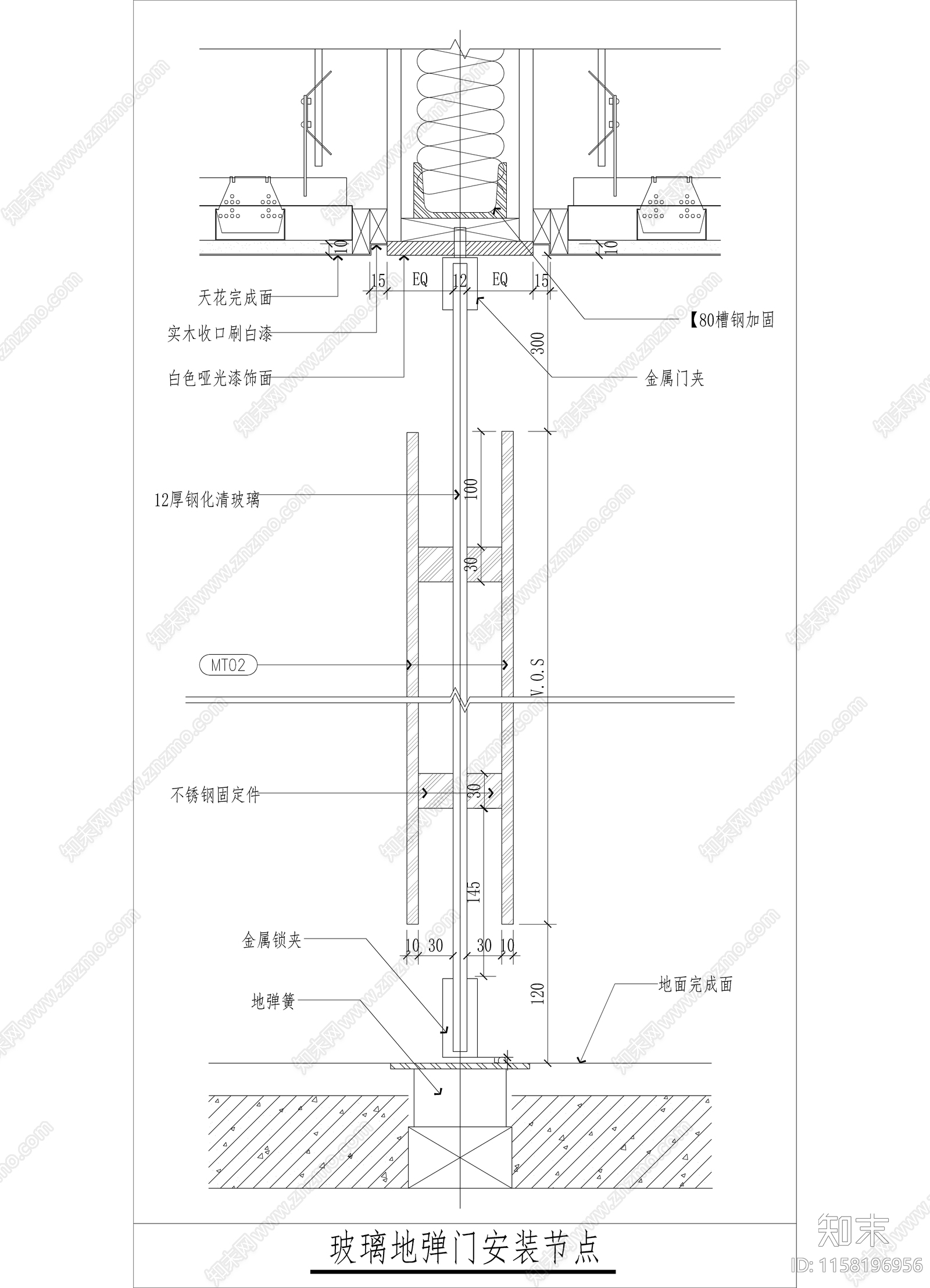 玻璃地弹门做法2cad施工图下载【ID:1158196956】