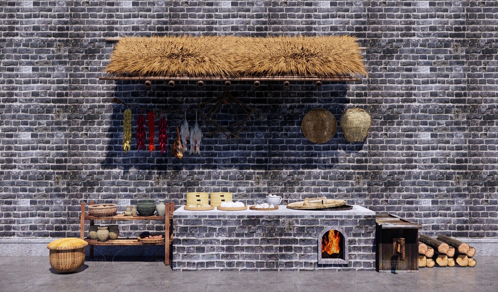 农村土灶台SU模型下载【ID:1158198025】