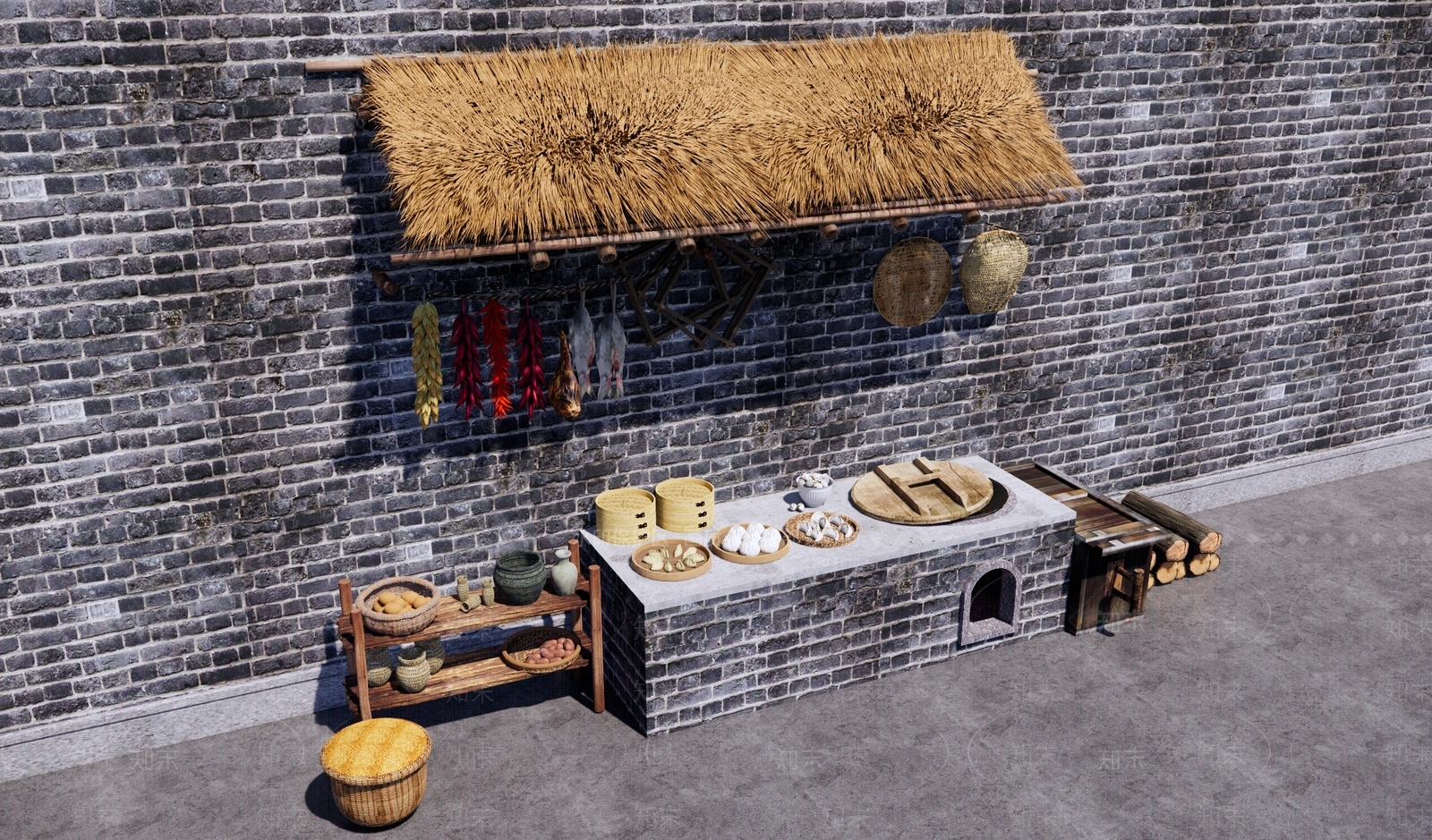 农村土灶台SU模型下载【ID:1158198025】