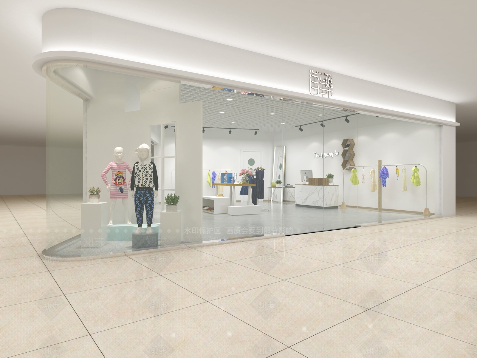 现代儿童服装店3D模型下载【ID:1158199295】