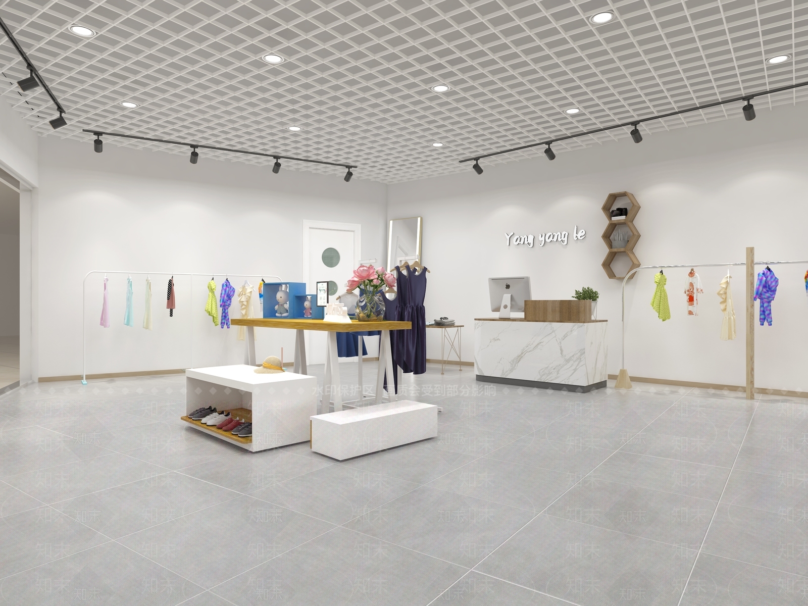 现代儿童服装店3D模型下载【ID:1158199295】