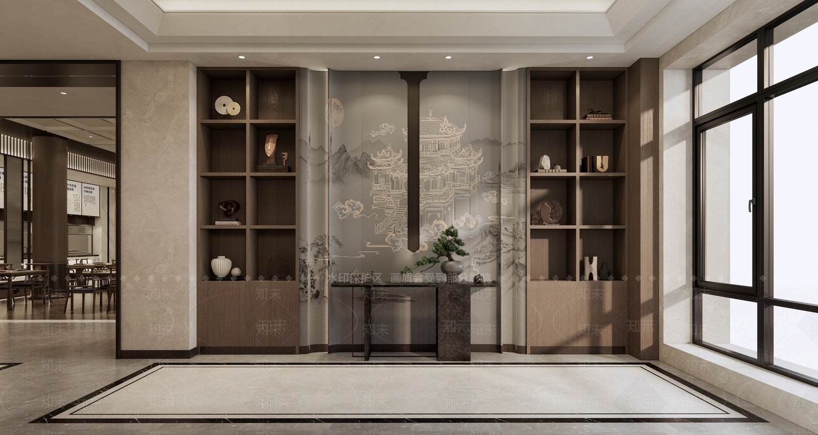 新中式面馆SU模型下载【ID:1158322065】