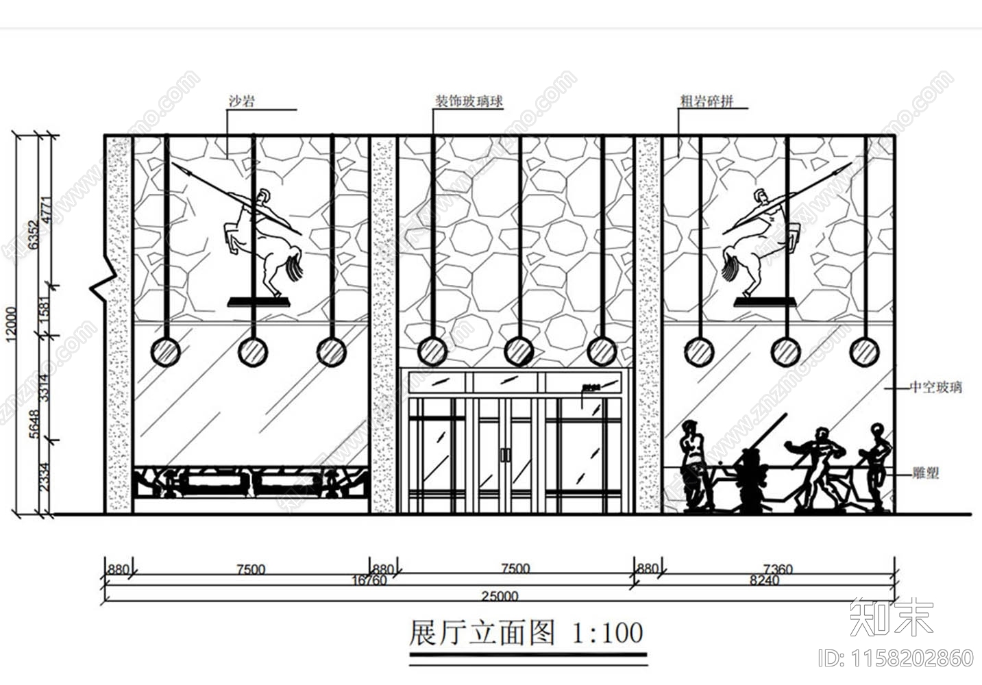 红色文化展厅平面图施工图下载【ID:1158202860】