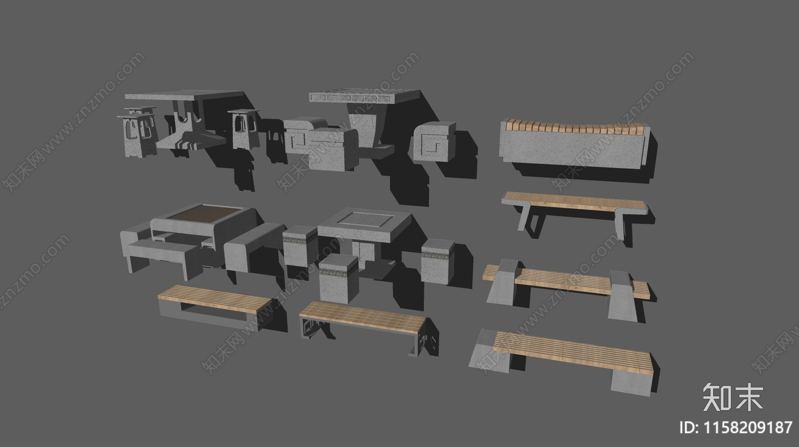 现代户外桌椅SU模型下载【ID:1158209187】