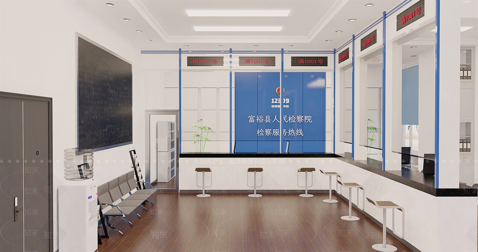 现代检察院办公大厅SU模型下载【ID:1158210038】