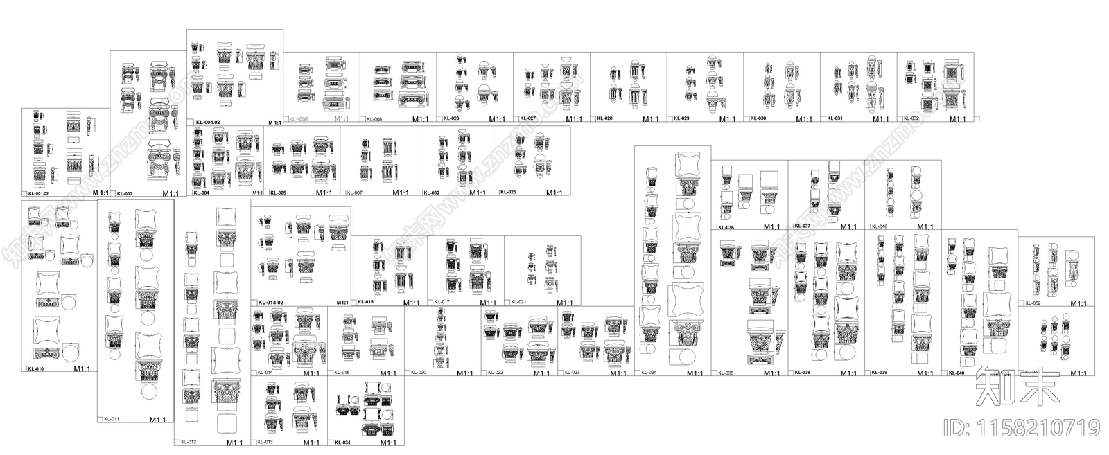2024欧式柱子柱头施工图下载【ID:1158210719】
