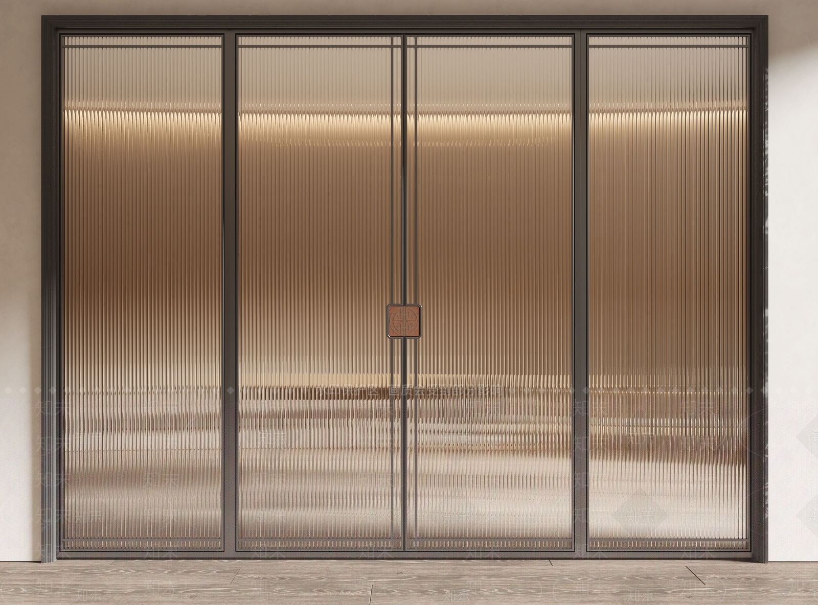 新中式玻璃推拉门3D模型下载【ID:1158218786】
