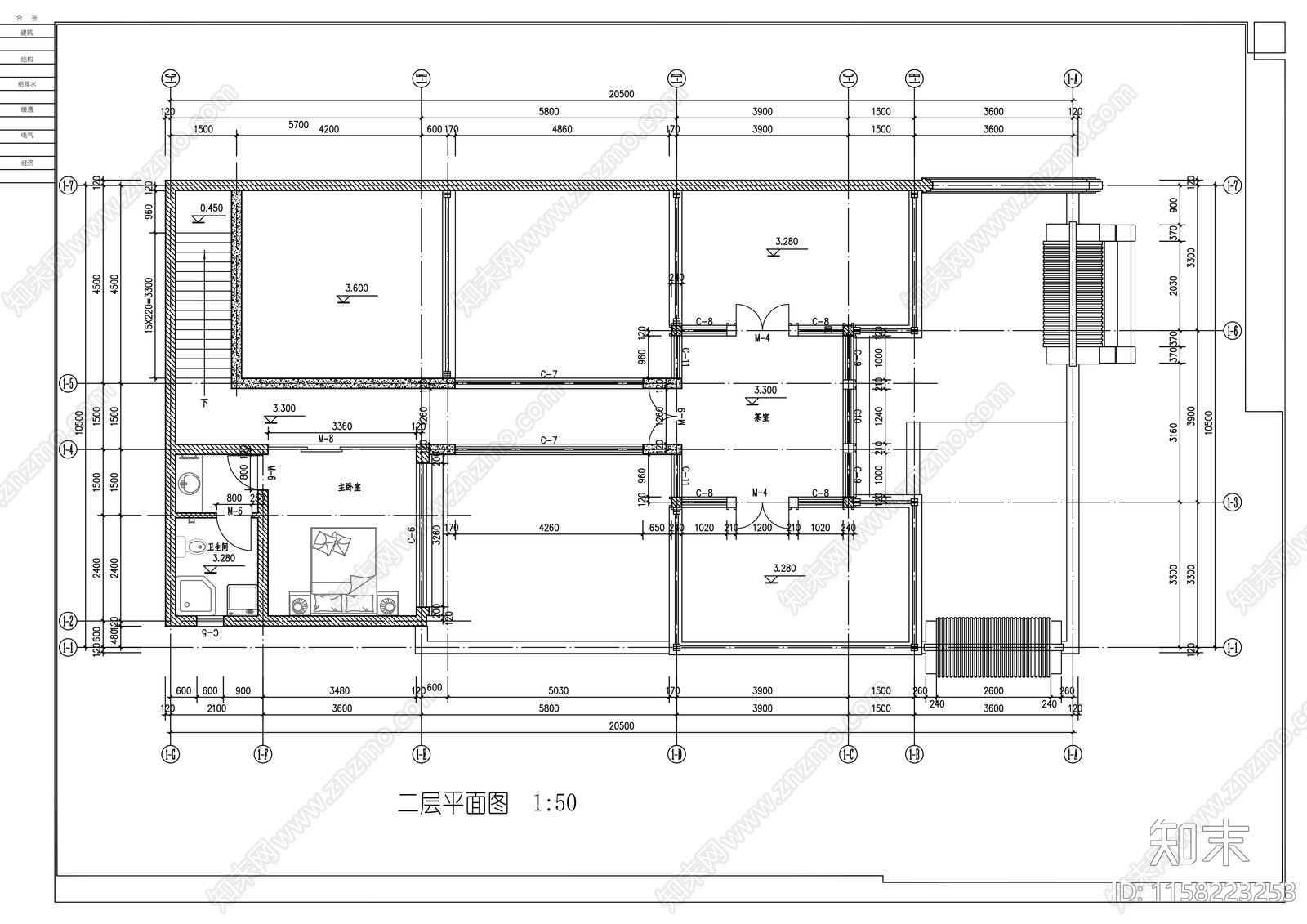 两层四合院建筑设cad施工图下载【ID:1158223253】