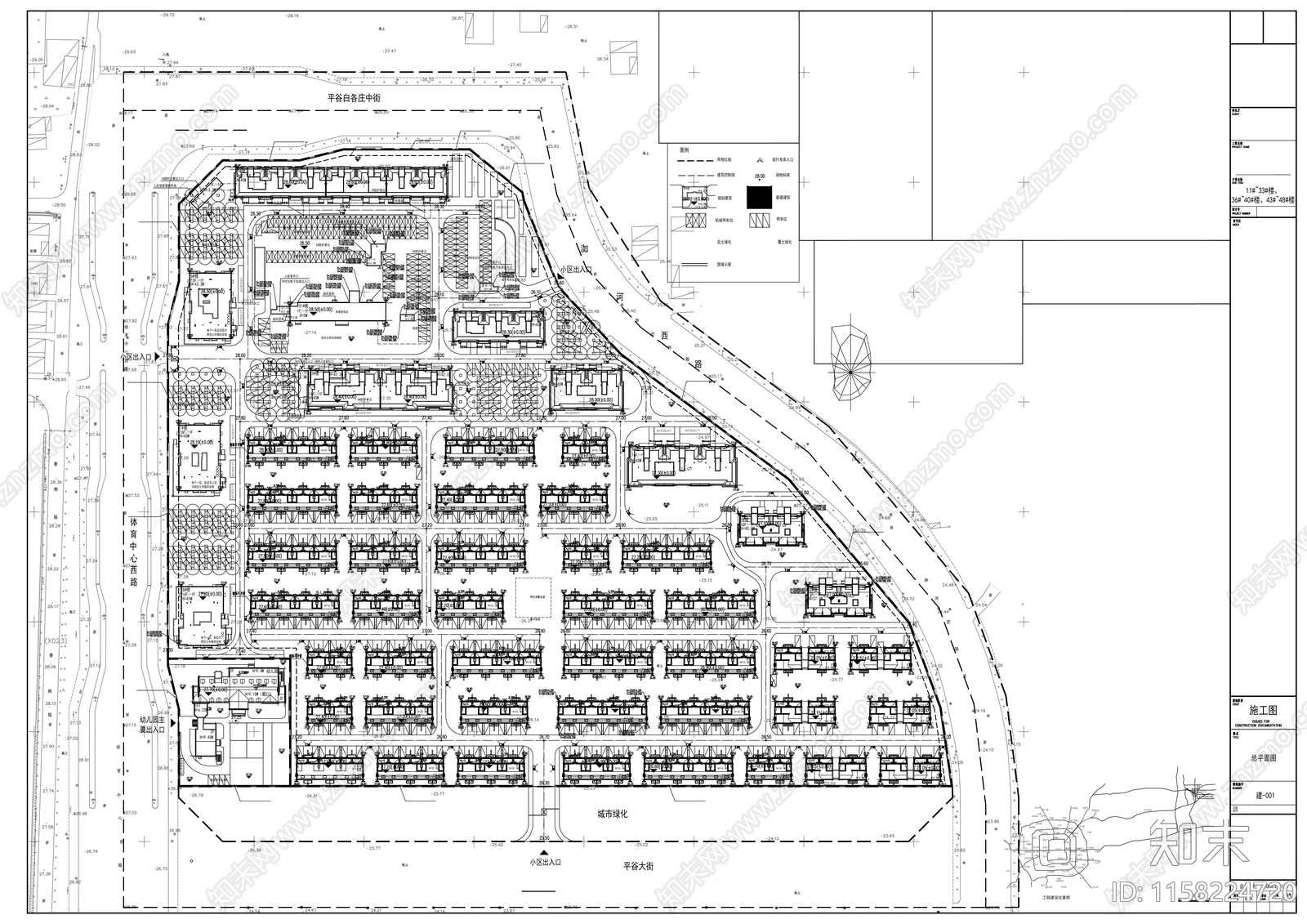 三层英式联排别墅建cad施工图下载【ID:1158224720】