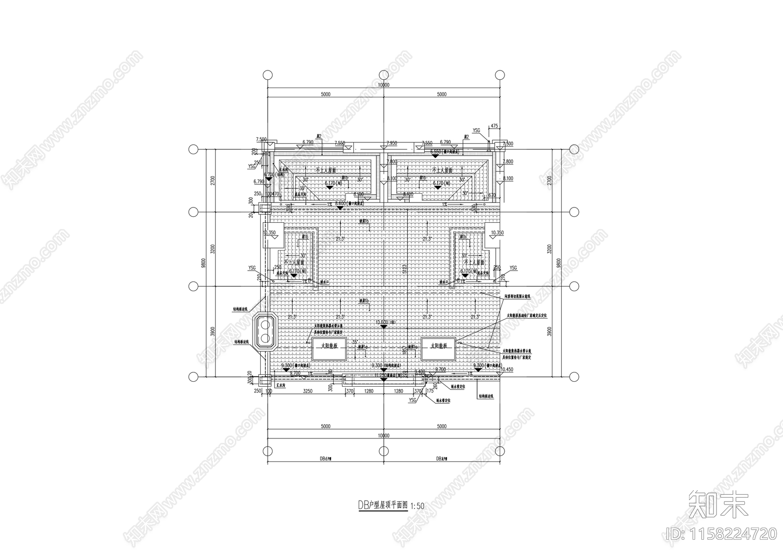 三层英式联排别墅建cad施工图下载【ID:1158224720】