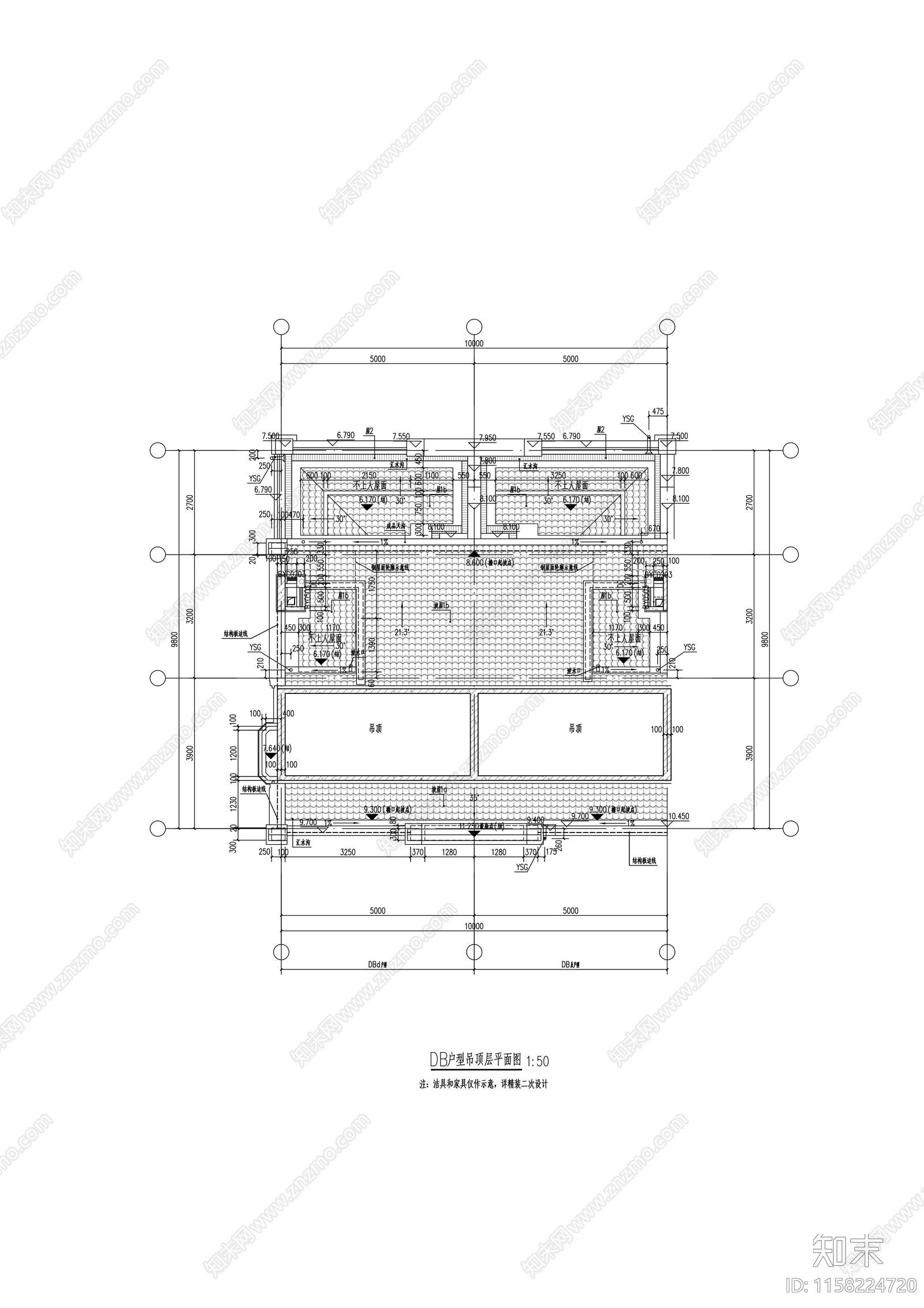 三层英式联排别墅建cad施工图下载【ID:1158224720】