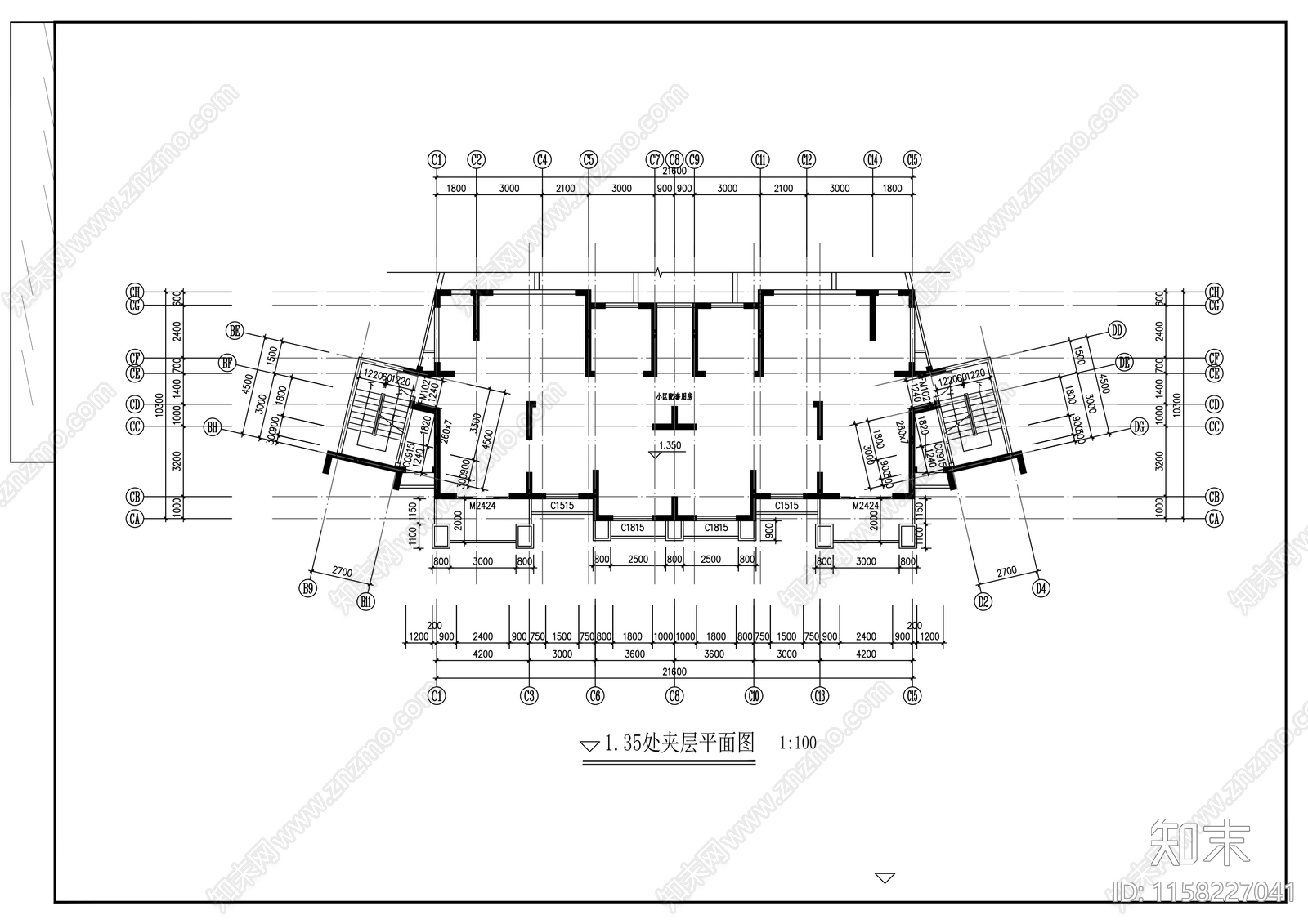 住宅楼建筑cad施工图下载【ID:1158227041】