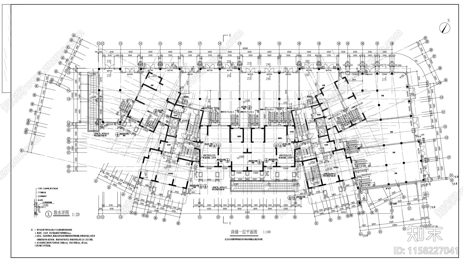 住宅楼建筑cad施工图下载【ID:1158227041】