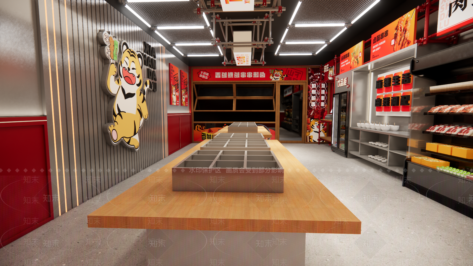 现代麻辣烫门店SU模型下载【ID:1158486465】