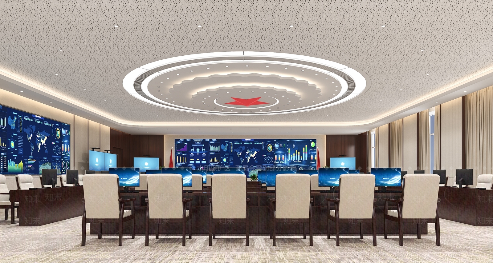 新中式指挥中心3D模型下载【ID:1158238860】
