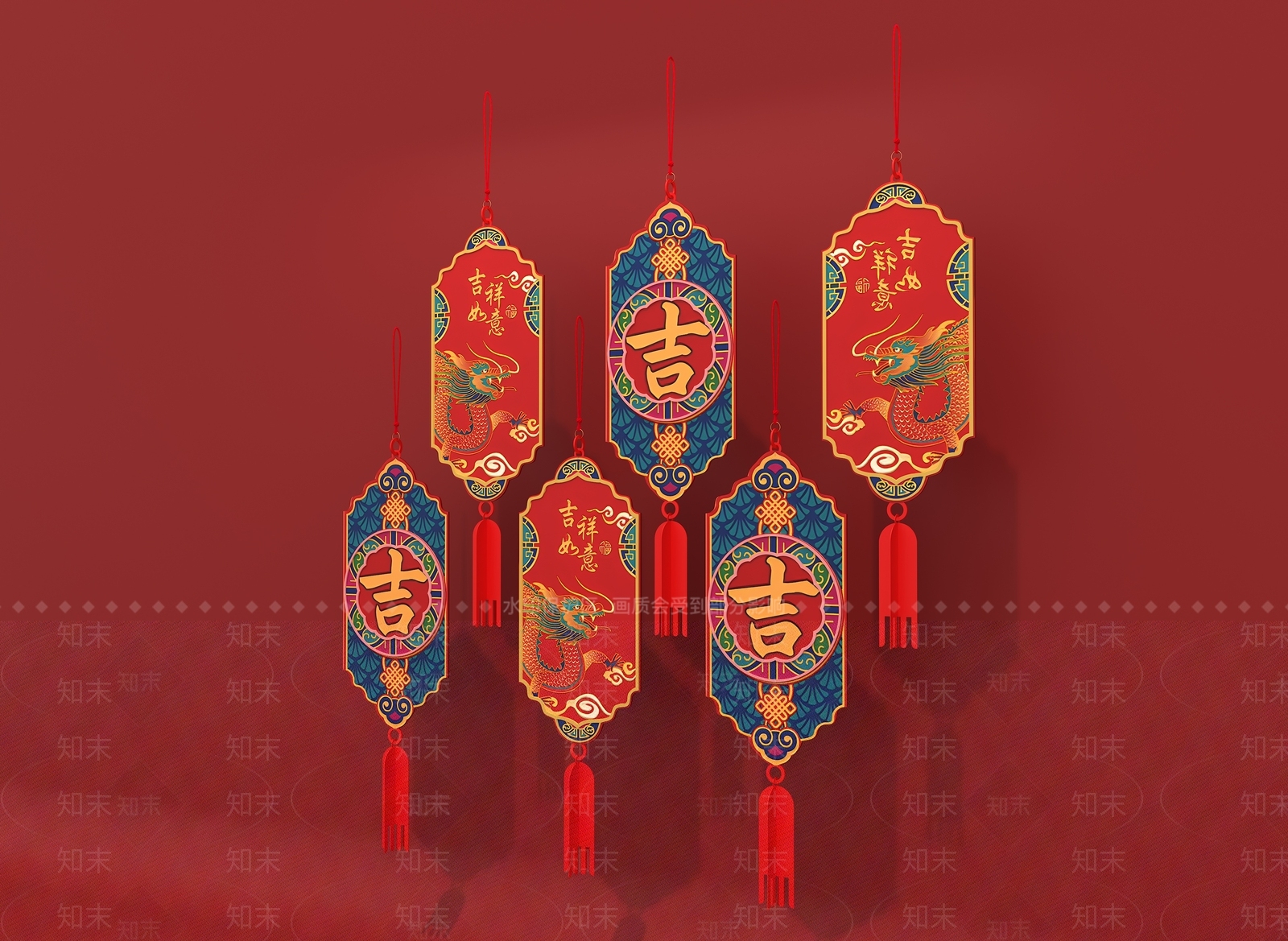 新中式新年美陈3D模型下载【ID:1158241917】