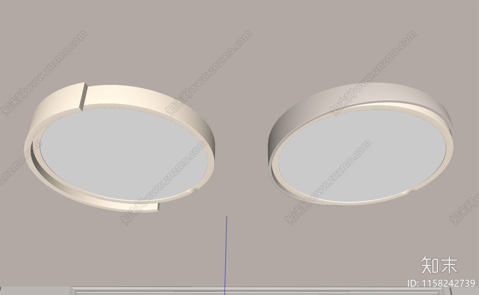 北欧极简圆形吸顶灯SU模型下载【ID:1158242739】