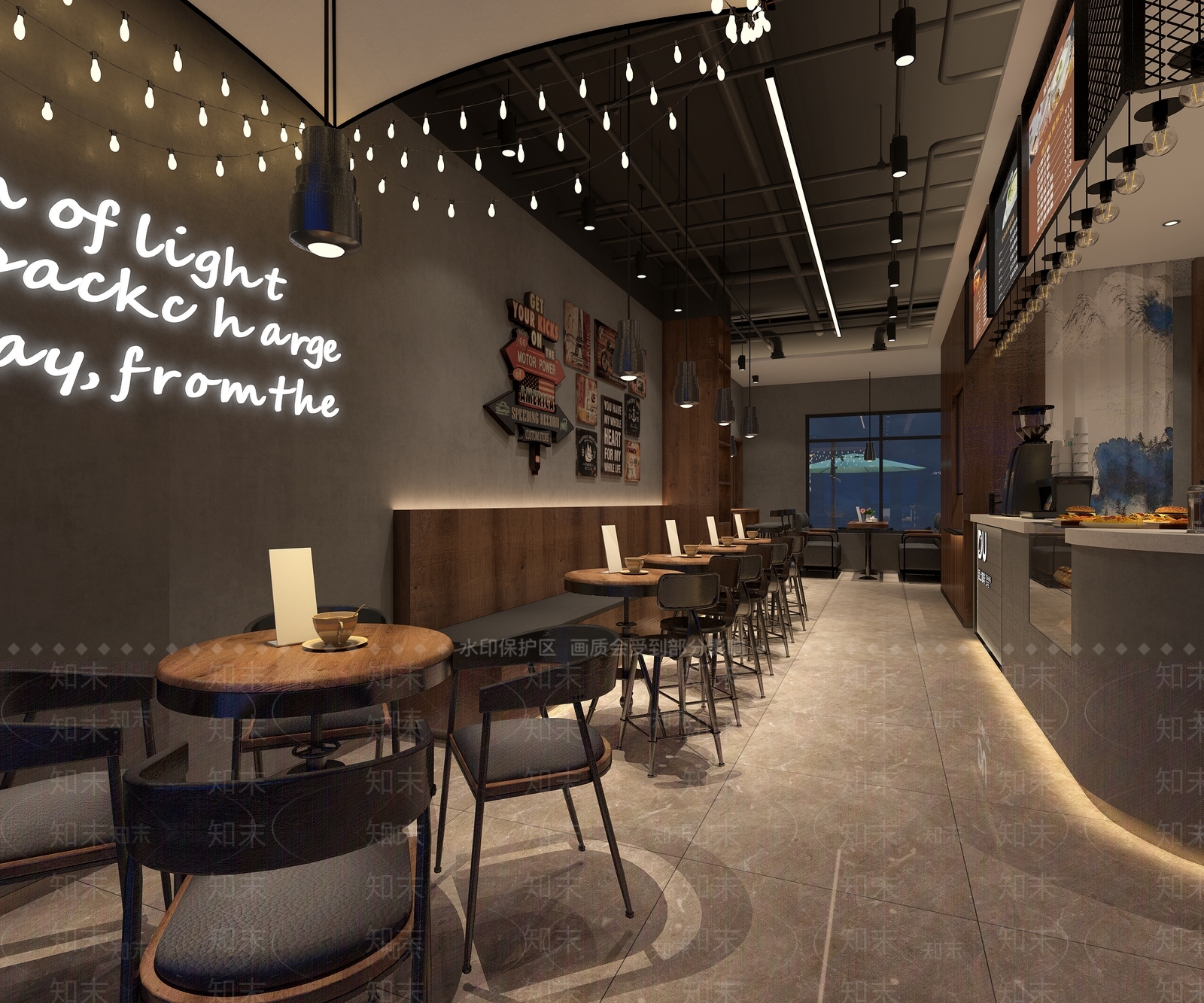 工业风咖啡厅3D模型下载【ID:1158245949】