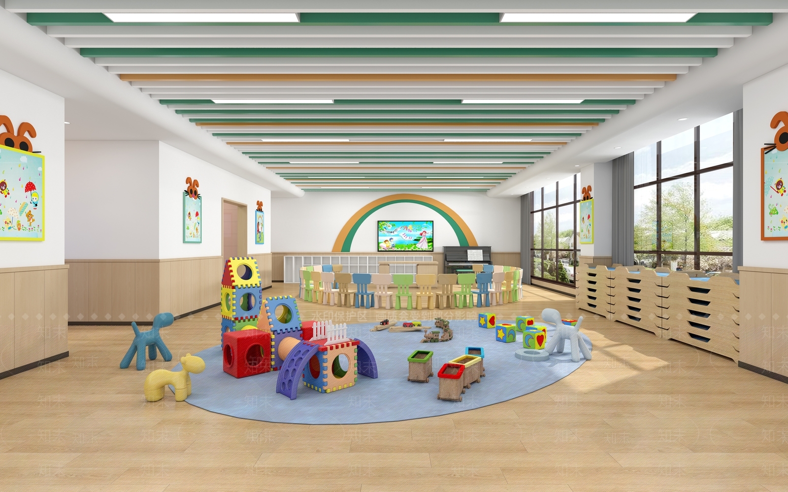 现代幼儿园3D模型下载【ID:1158248694】