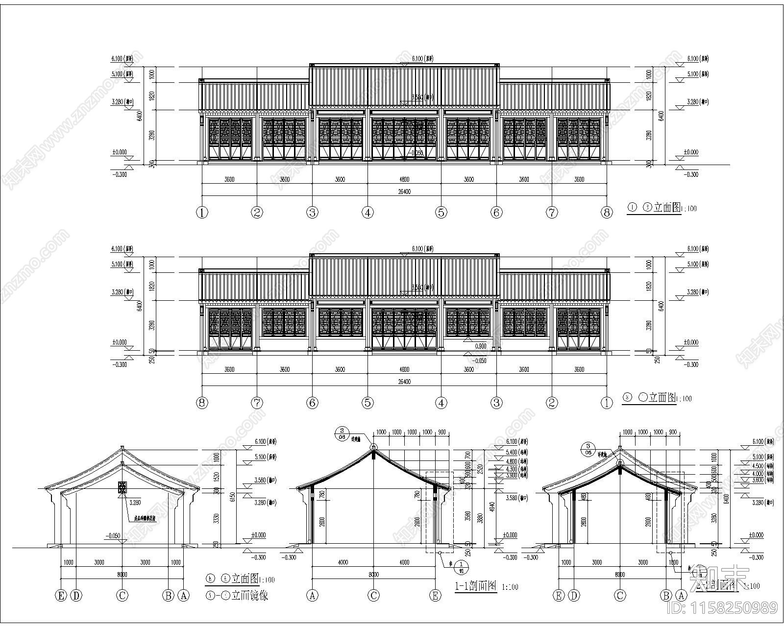 新中式商业街详cad施工图下载【ID:1158250989】