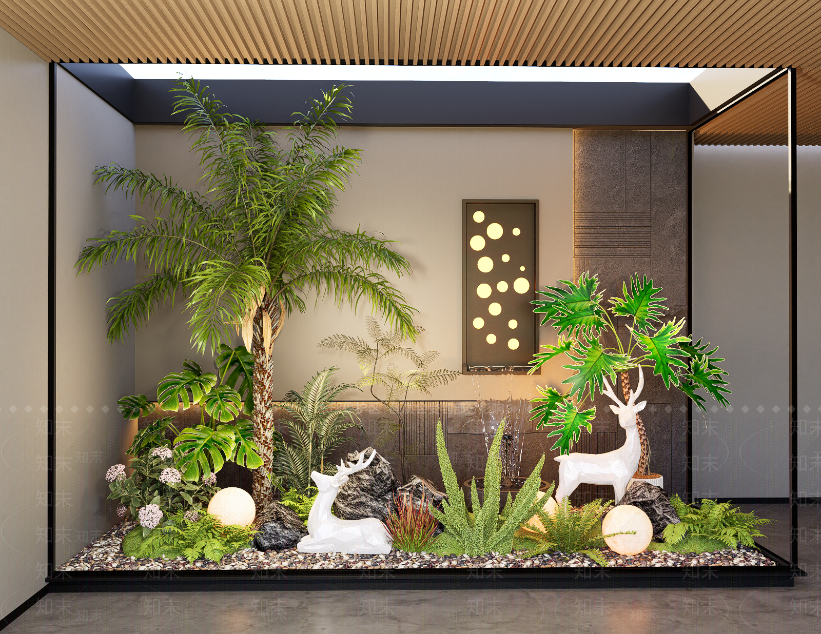 现代室内植物造景SU模型下载【ID:1158252201】