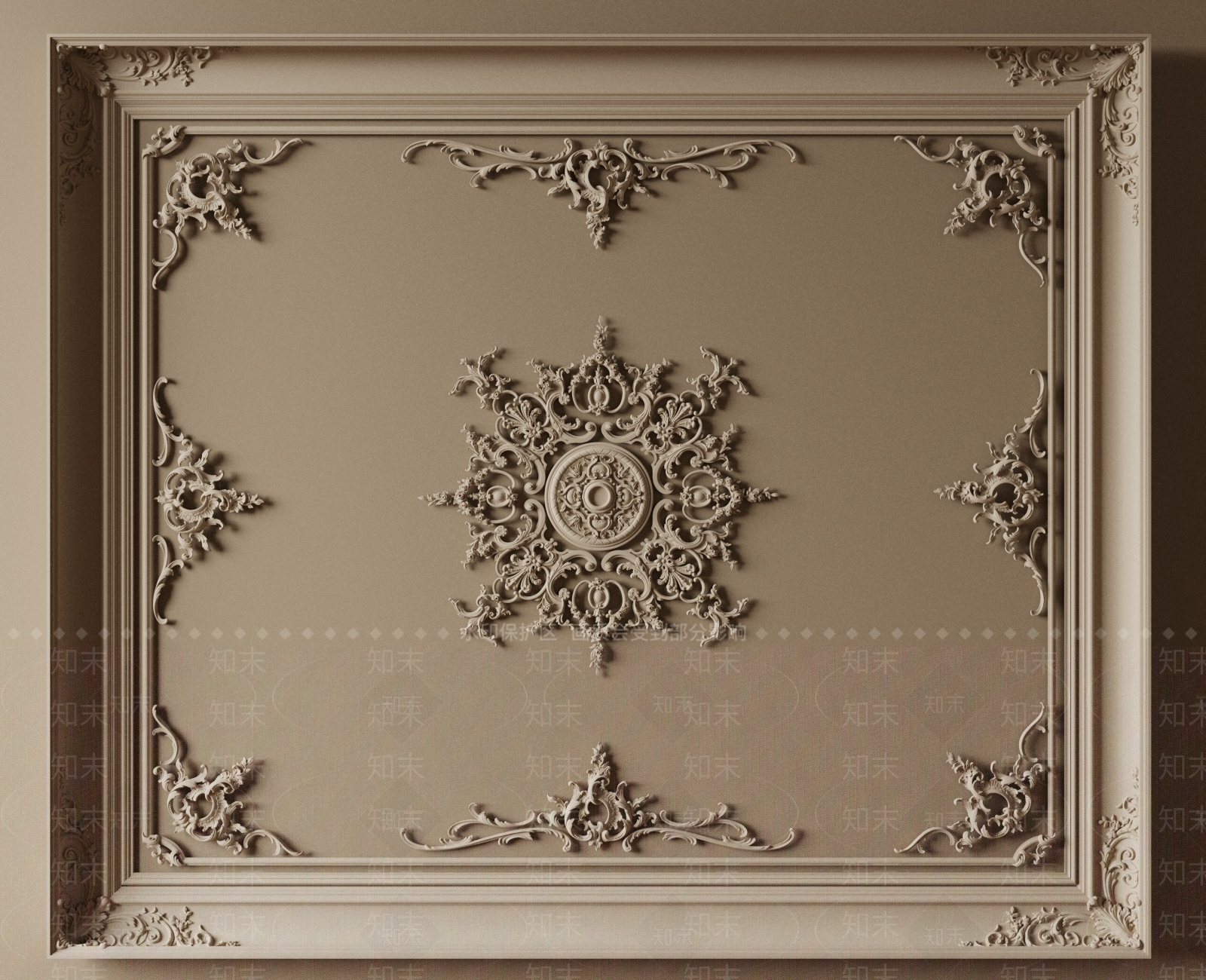 法式天花吊顶3D模型下载【ID:1158252476】