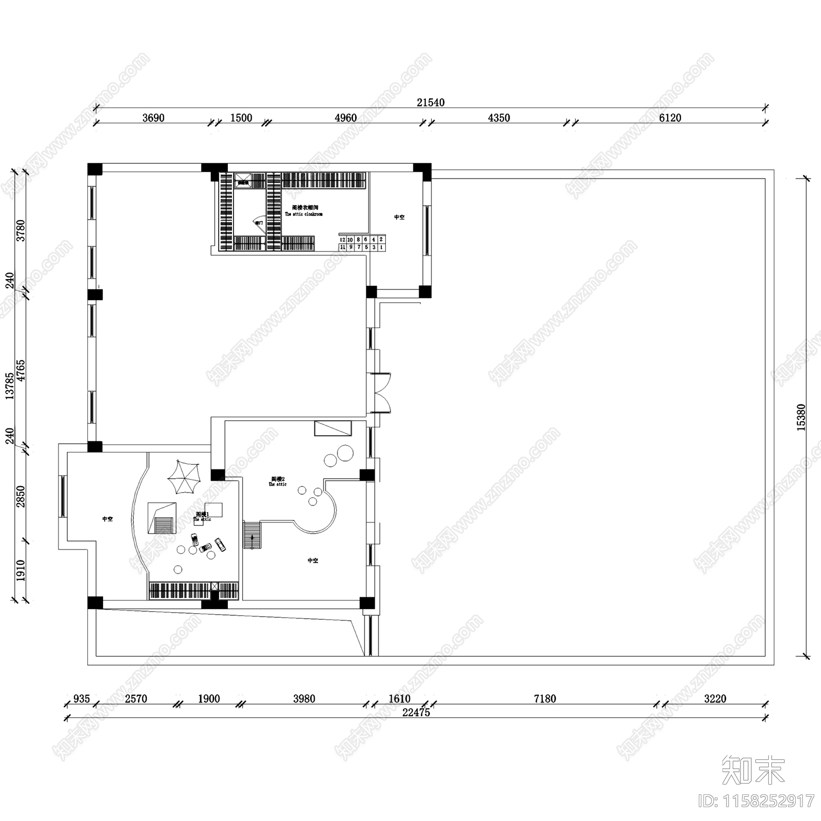 现代轻奢伍重院锦崇府三层别墅室内家装cad施工图下载【ID:1158252917】