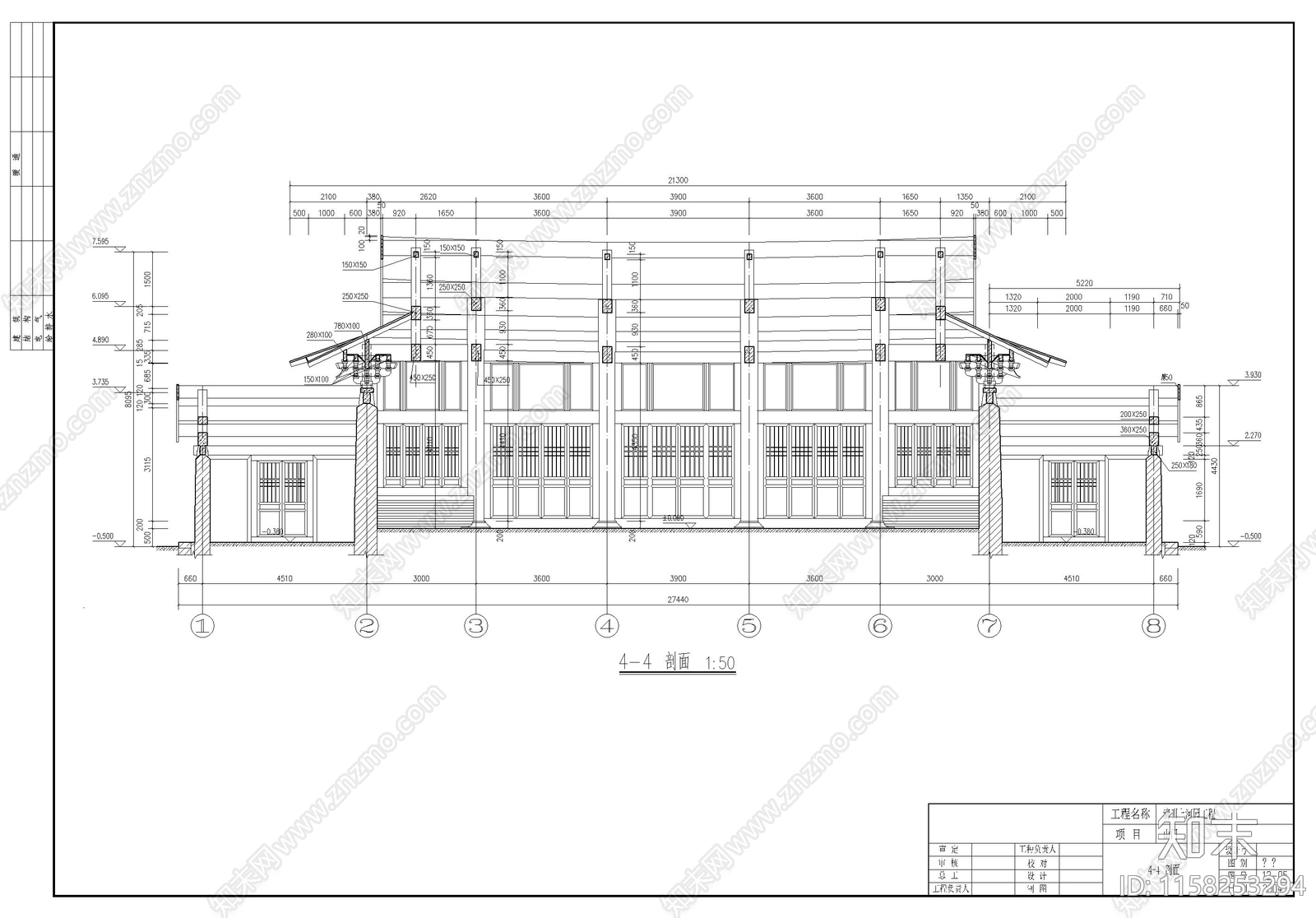 清明上河园大门cad施工图下载【ID:1158253294】